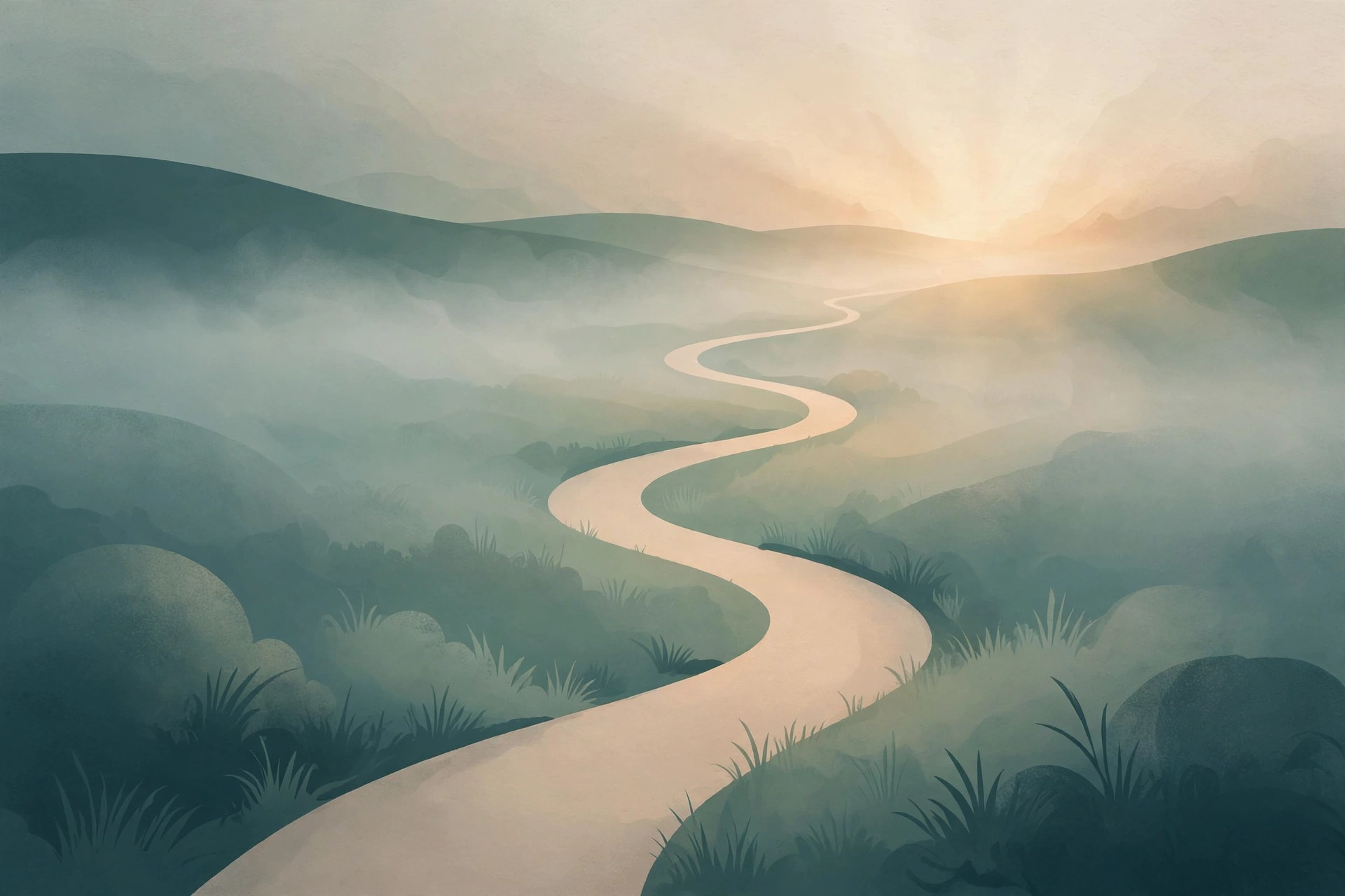 Illustration of a calm, clear mind representing letting go of overthinking